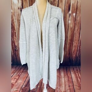 Women’s XS Sweater Cardigan Knox Rose Open Front Ivory Glitter Zip Sleeve Pocket
